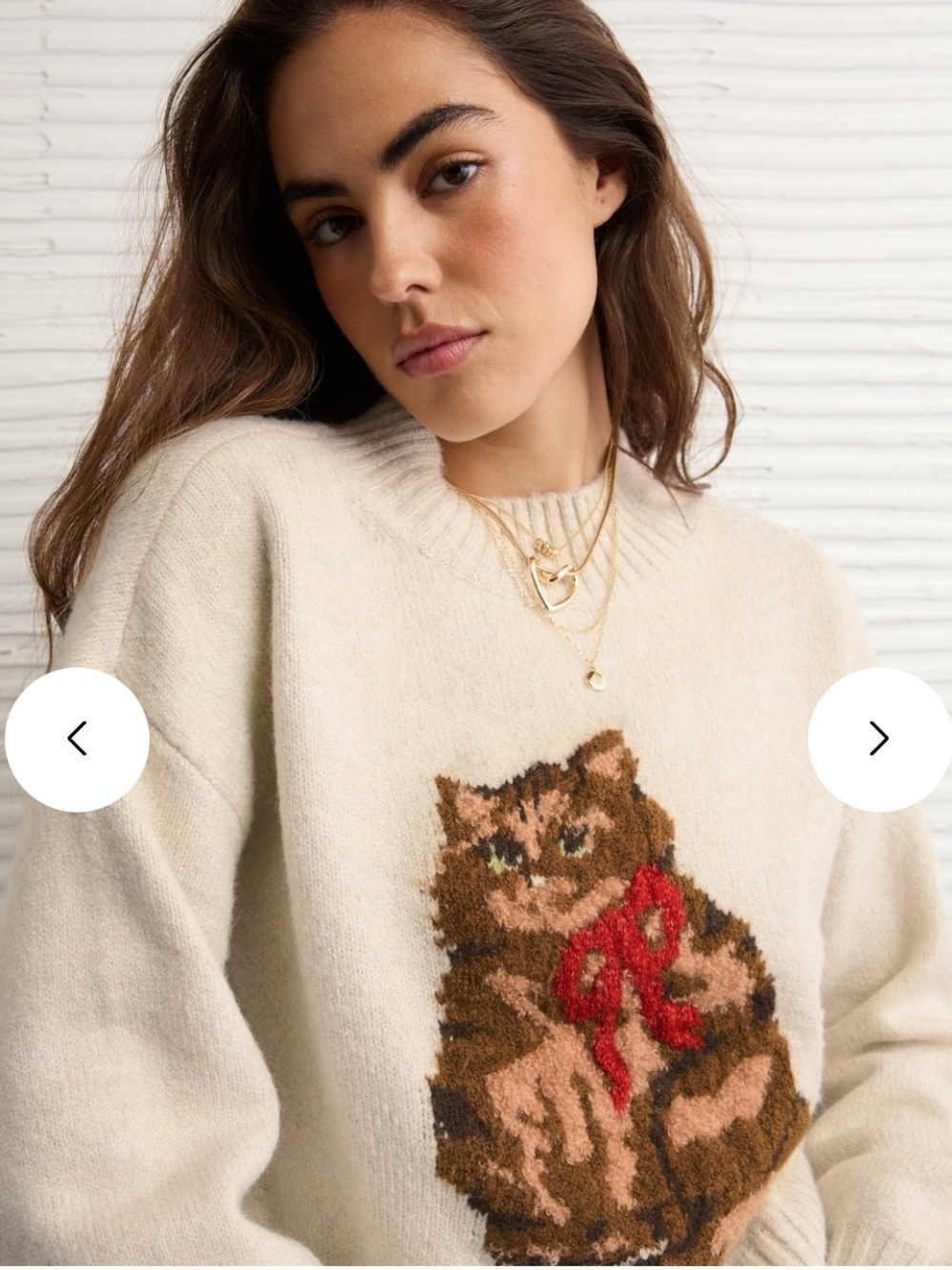 American Eagle Snow Stopper Sweater Brown Cat Graphic Print Large - Picture 5 of 14